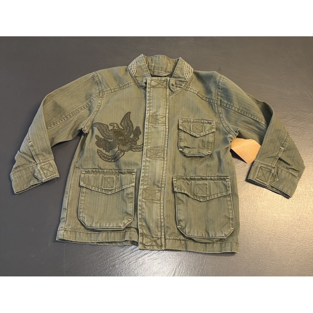 Kids Army Green Utility Jacket 3T Cute Trendy